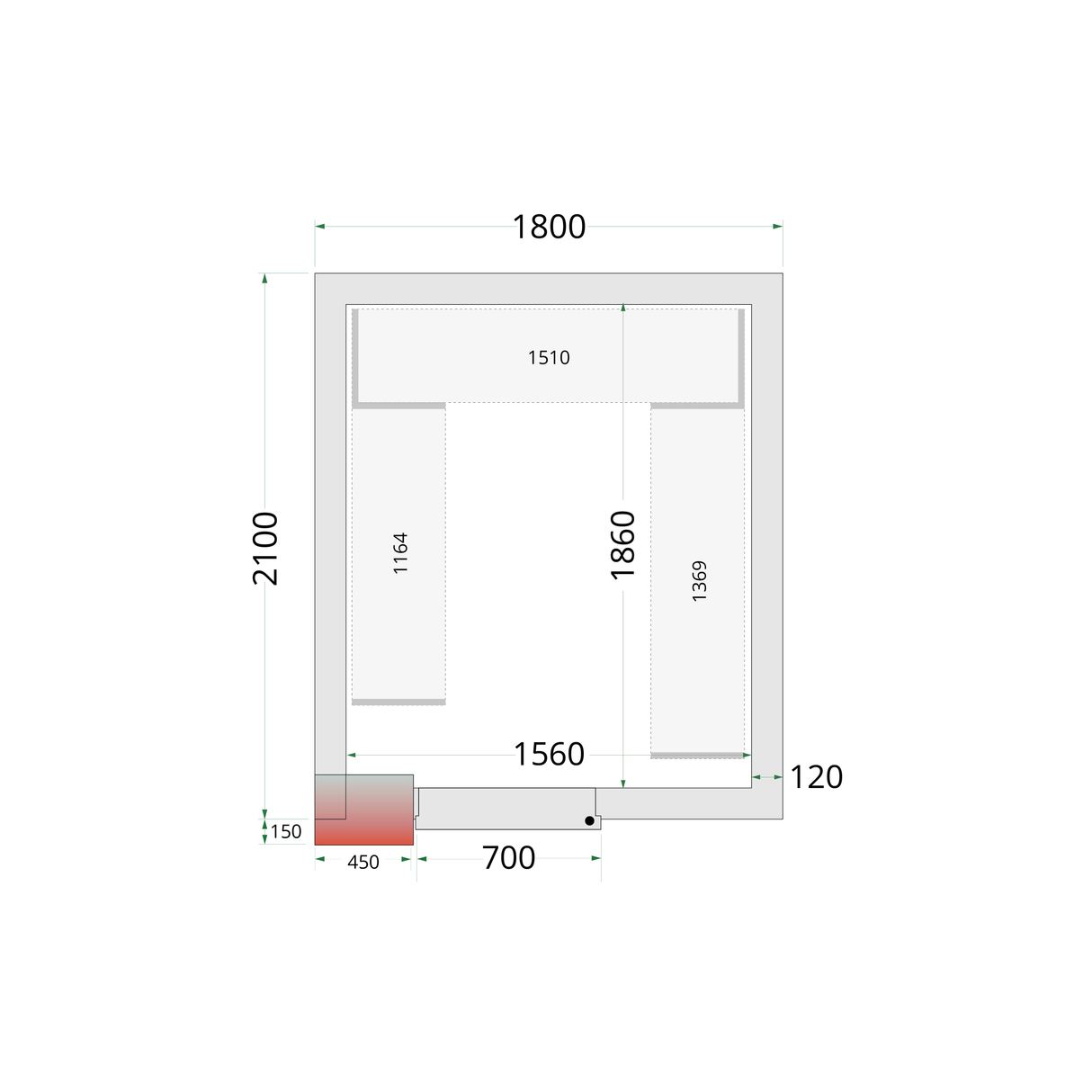 TEFCOLD Freezer panels 120 mm - CR 180x210x220