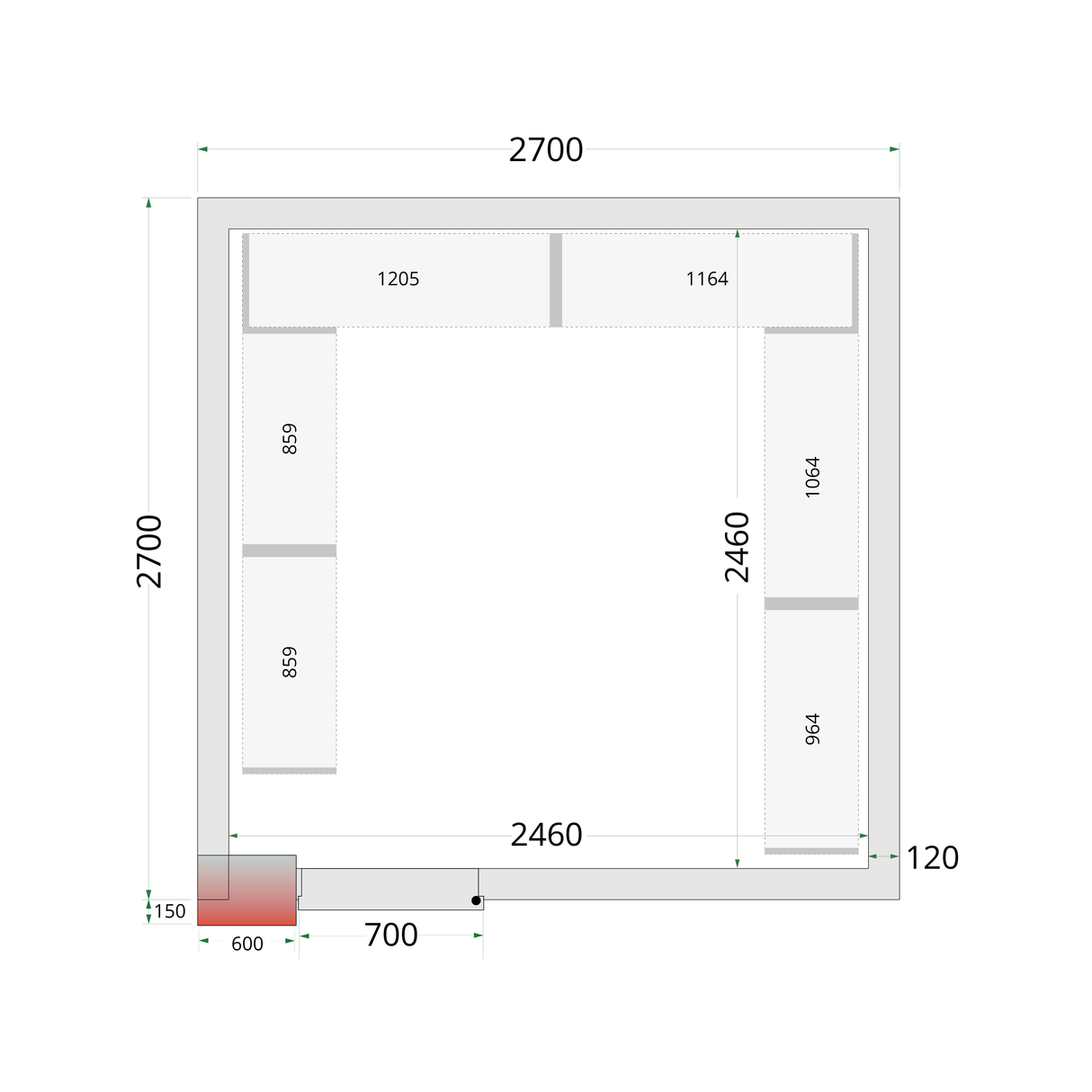 TEFCOLD Freezer panels 120 mm - CR 270x270x220