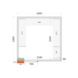 TEFCOLD Cold room panels 80 mm - without floor - CR 240x240x212 NF