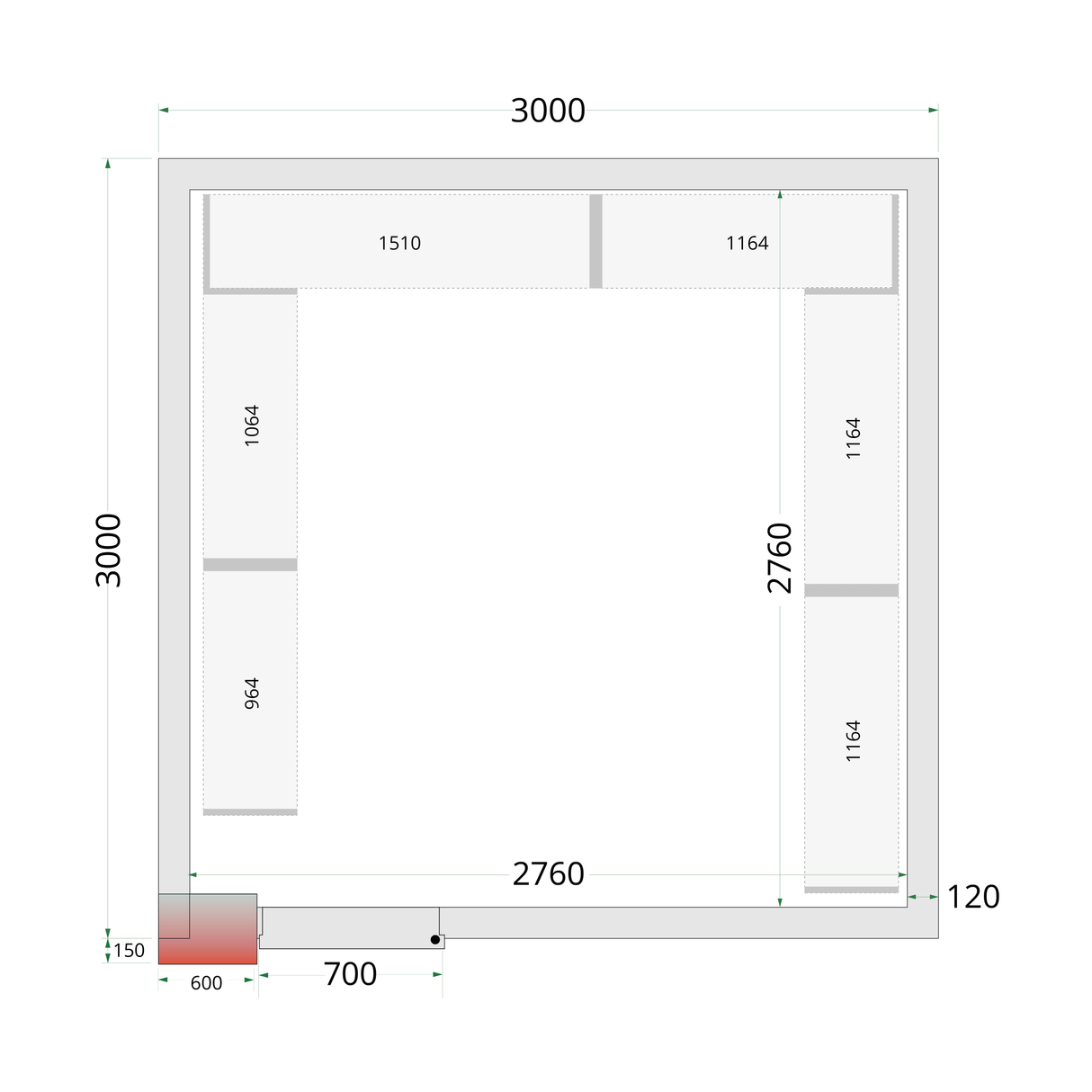 TEFCOLD Freezer panels 120 mm - CR 300x300x220