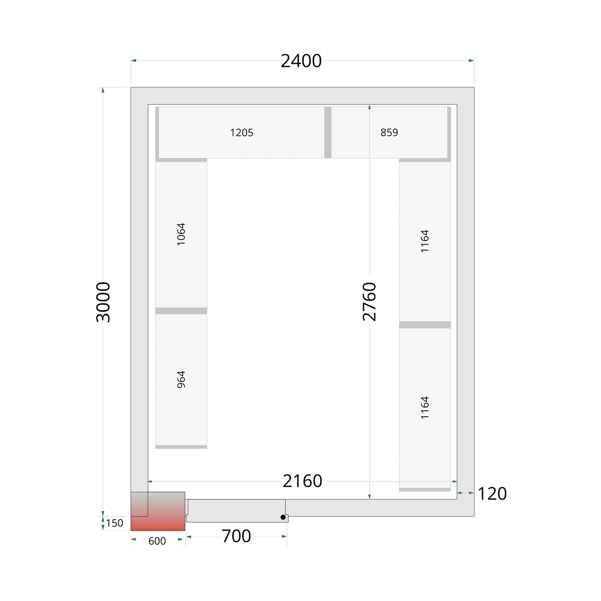 TEFCOLD Freezer panels 120 mm - CR 240x300x220