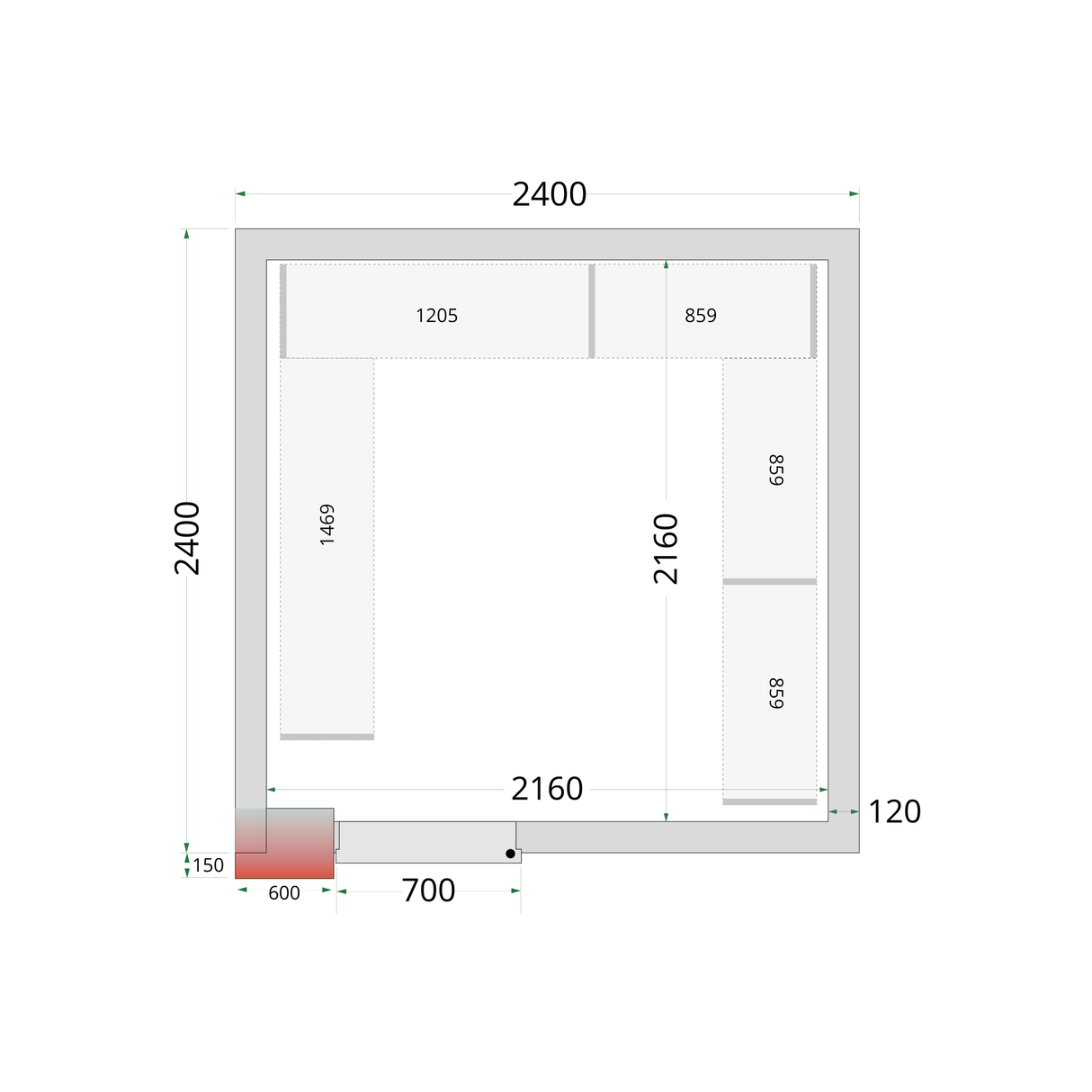 TEFCOLD Freezer panels 120 mm - CR 240x240x220