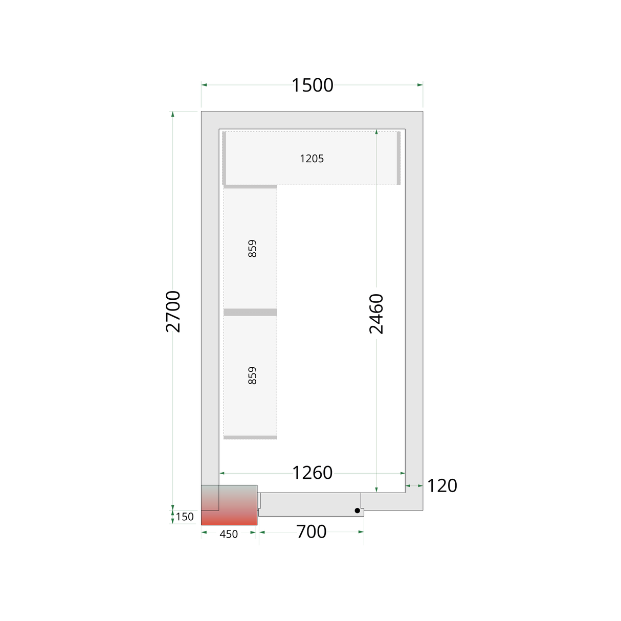 TEFCOLD Gefrierschrankplatten 120 mm - CR 150x270x220