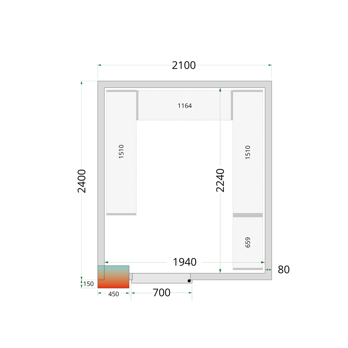 TEFCOLD Cold room (Complete with monoblock) - CRPF2124