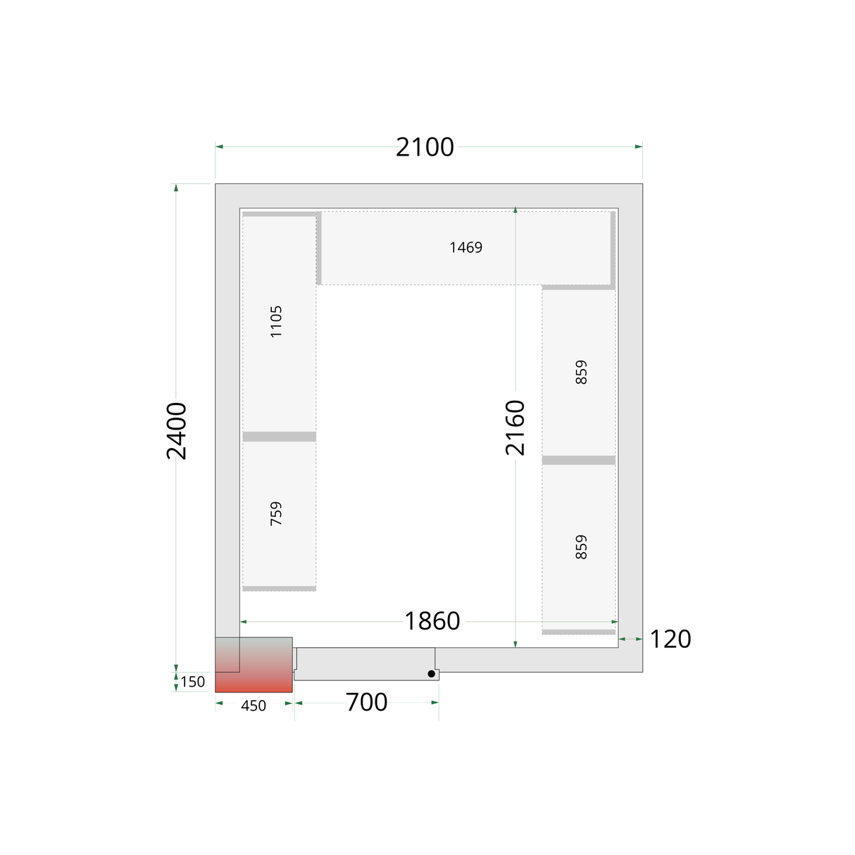 TEFCOLD Freezer space (Complete with monoblock) - CRNF2124