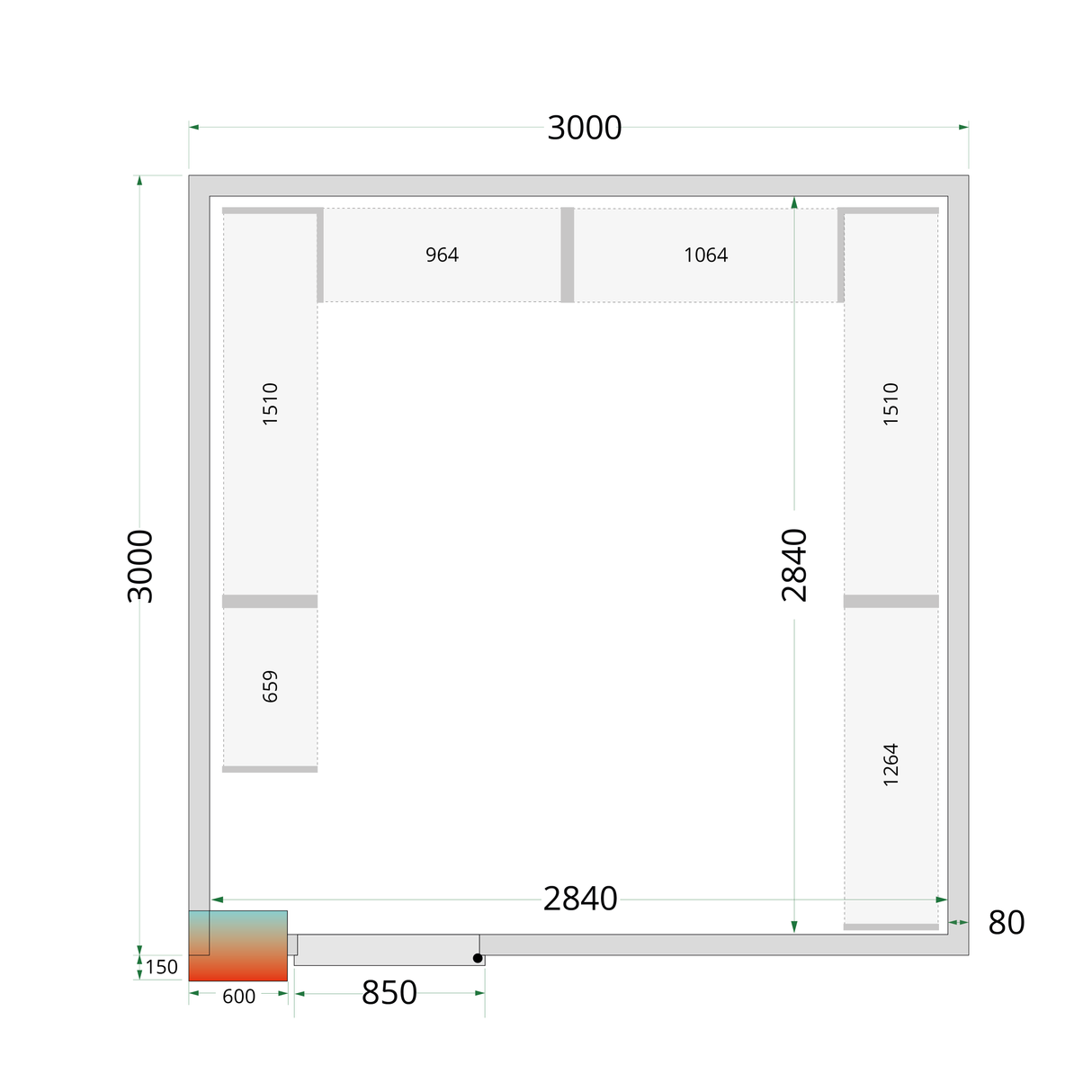 TEFCOLD Cold room (Complete with monoblock) - CRPF3030WD