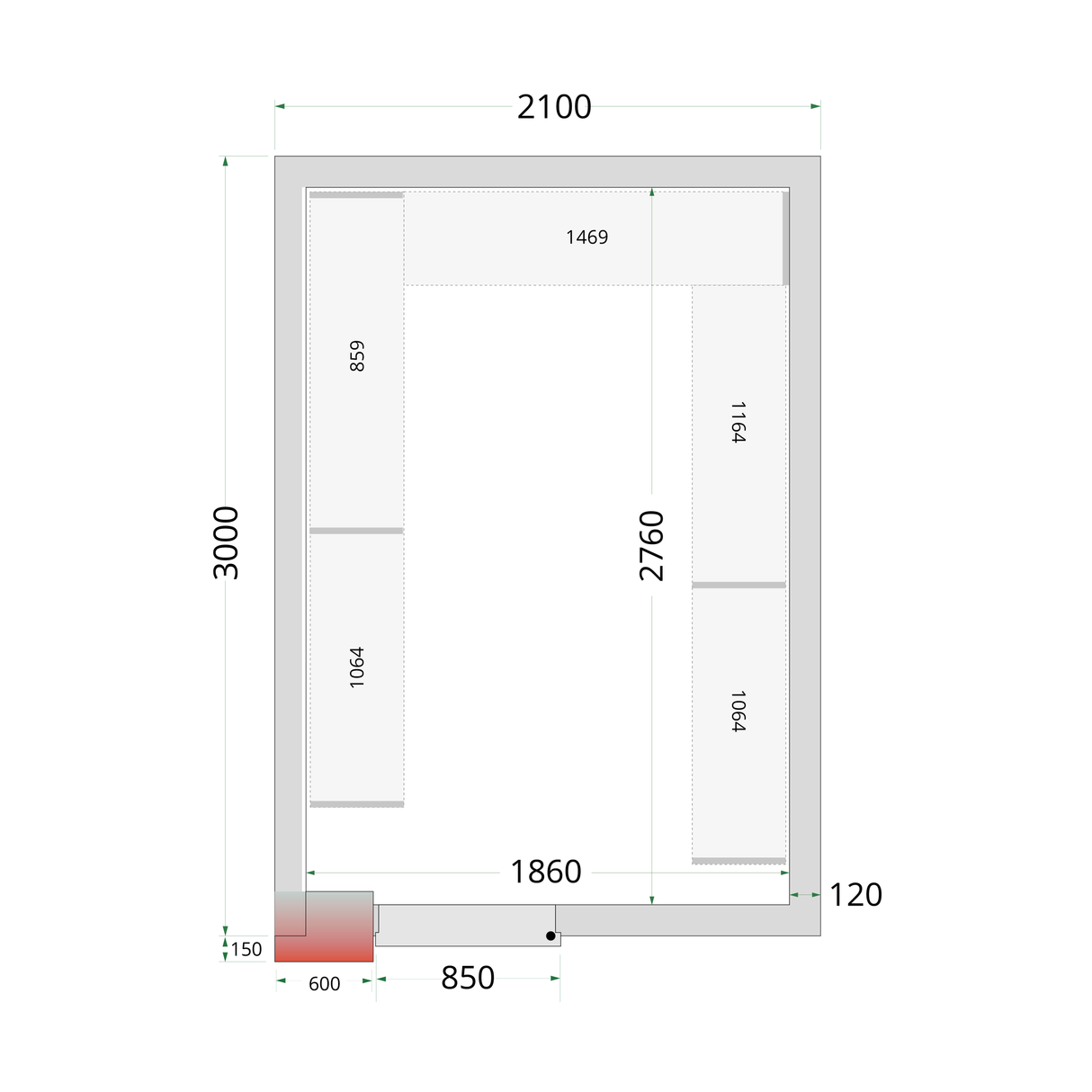 TEFCOLD Freezer space (Complete with monoblock) - CRNF2130WD