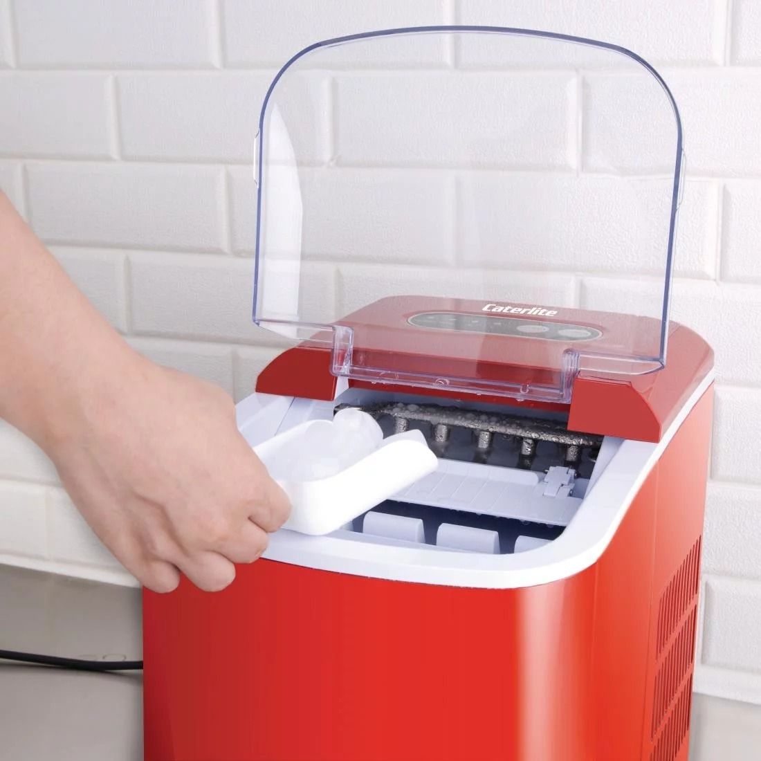 Caterlite Countertop Manual Fill Ice Machine Red - DA257 Ice Machines Caterlite