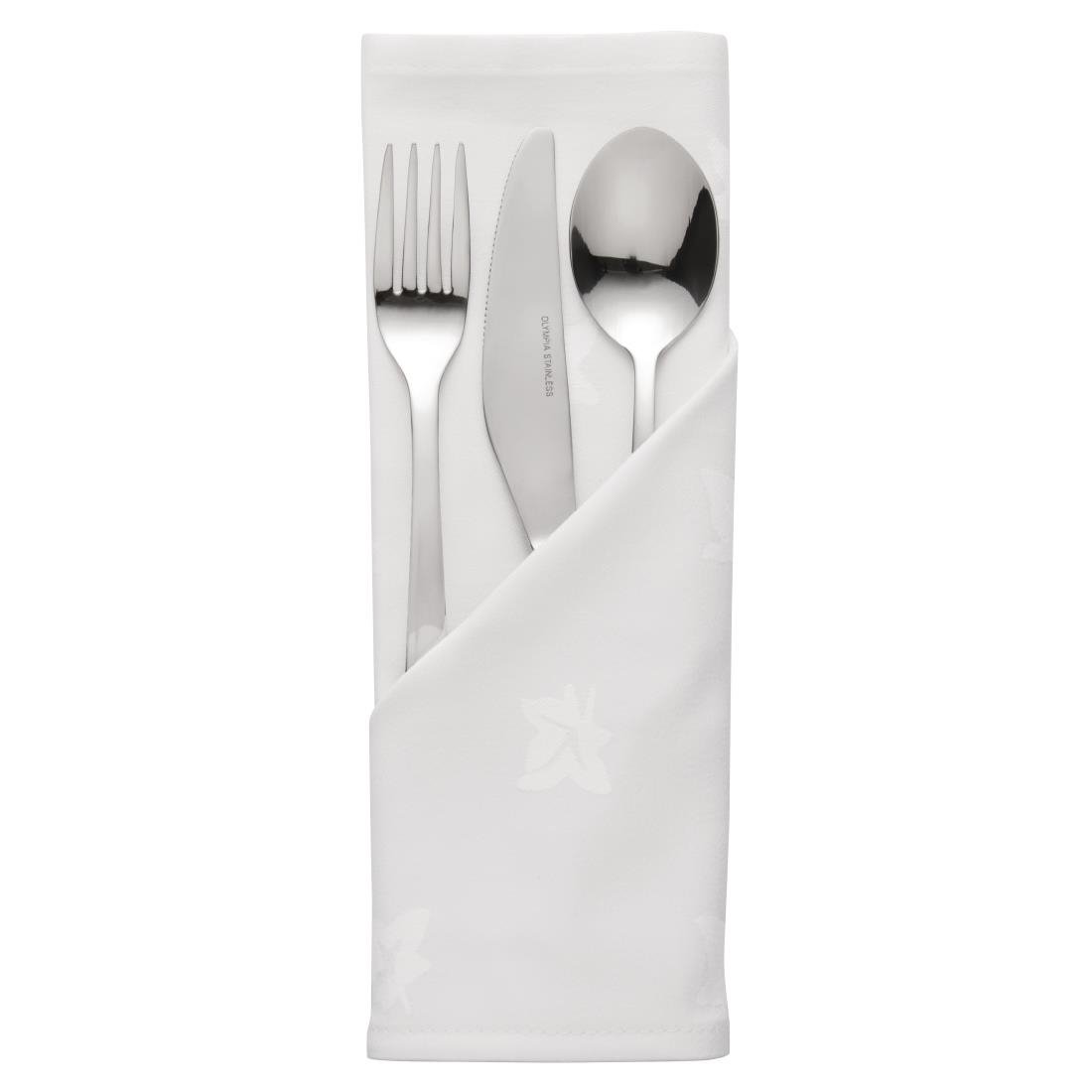 Mitre Luxury Luxor Cotton Napkins Ivy Leaf White 550 x 550mm (Pack of 10) - HB557  Mitre Luxury