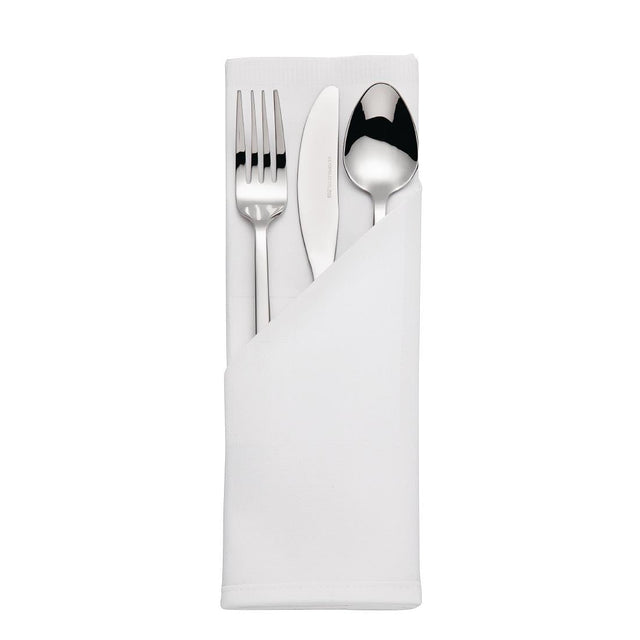 Mitre Luxury Satin Band Napkins Cotton White (Pack of 10) - HB559  Mitre Luxury