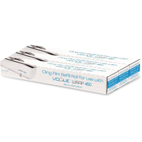 Cling Film Refills for Vogue Wrap450 Dispenser (Pack of 3) - CW203 Foils & Films Vogue