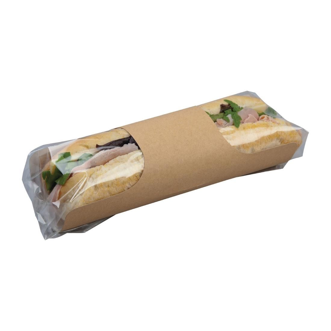 Colpac Clasp Clip Recyclable Kraft Baguette Packs (Pack of 500) - FA386 Takeaway Food Containers Colpac