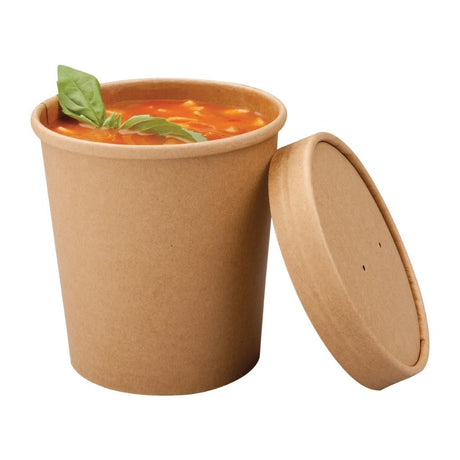 Colpac Recyclable Kraft Microwavable Soup Cups 450ml / 16oz (Pack of 500) - FA370 Condiment Pots & Soup Cups Colpac