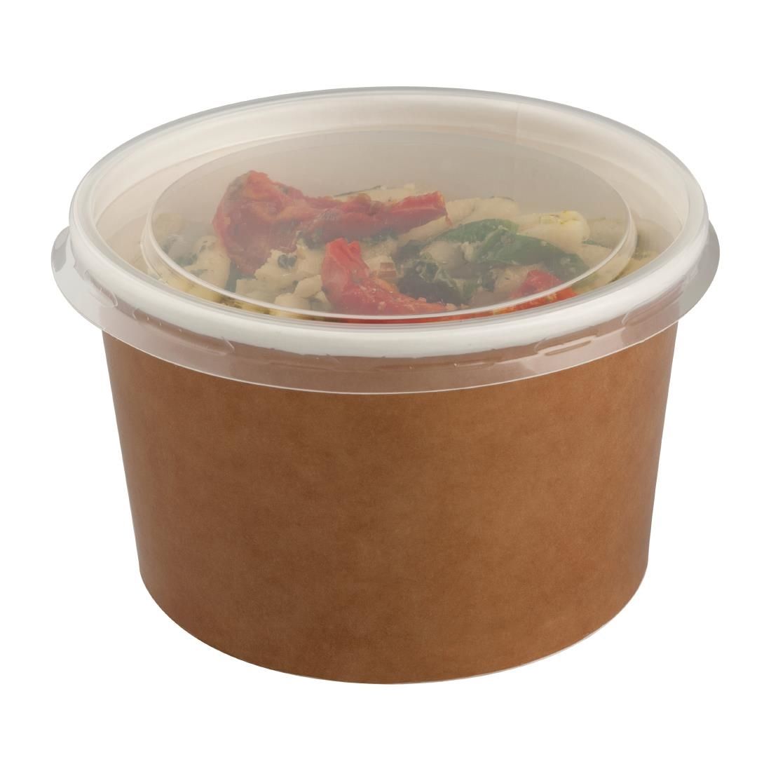 Colpac Recyclable Kraft Salad Pots With Lid Small 700ml / 24oz (Pack of 150) - FA373 Takeaway Food Containers Colpac