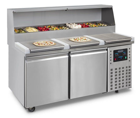 Combisteel 2 Door Pizza Prep Counter Saladette Fridge - 7489.5300 Pizza Prep Counters - 2 Door Combisteel   