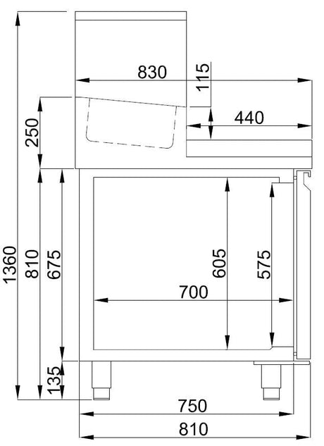 Combisteel 2 Door Pizza Prep Counter Saladette Fridge - 7489.5300 Pizza Prep Counters - 2 Door Combisteel   