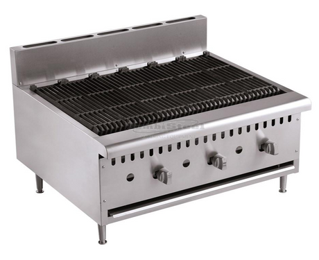 Combisteel 3 Burner Gas Lava Rock Char Grill 915mm - 7455.0905 Charcoal Grills Combisteel   