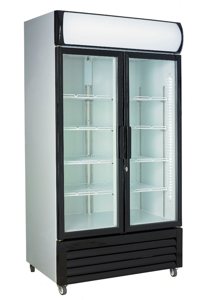 Combisteel Double Hinged Glass Door Fridge Merchandiser 670Ltr - 7455.2105 Upright Double Glass Door Chillers Combisteel   