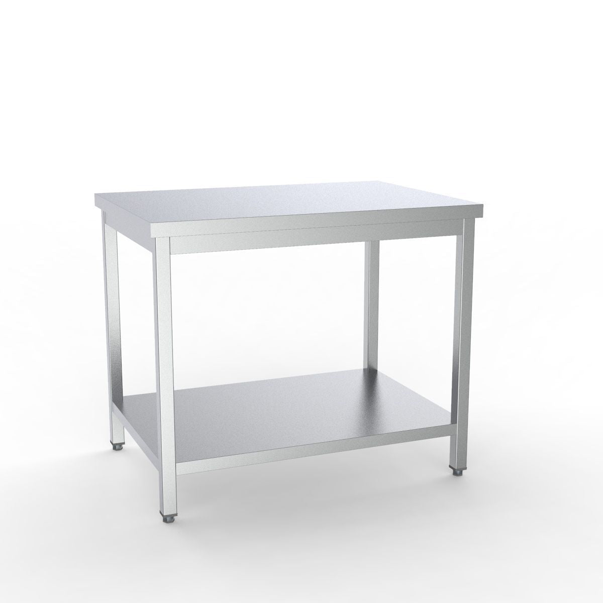 Combisteel Full 430 Stainless Steel 600 Line Worktable With Shelf 1600mm Wide - 7333.0070 Stainless Steel Centre Tables Combisteel   