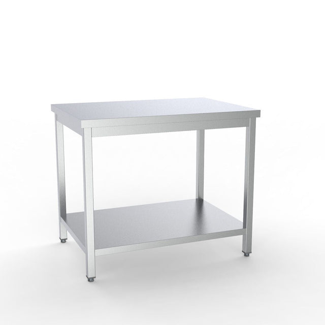 Combisteel Full 430 Stainless Steel 700 Line Worktable With Shelf 1400mm Wide - 7333.0082 Stainless Steel Centre Tables Combisteel   