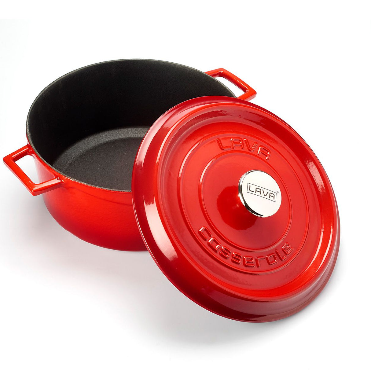 Combisteel Lava Cast Iron Casserole Pan Red 24cm Diameter - 7013.2900 Casserole & Stew Pans Combisteel   