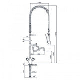 Combisteel Pre Rinse Spray With Faucet Tap - 7212.0030 Pre-Rinse Jets & Sprays Combisteel   