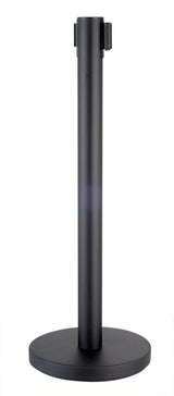 Combisteel Retractable Belt Stanchion Barrier 2 Metre Black Set of 2 - 7522.0010 Retractable Strap Barriers & Stanchions Combisteel   