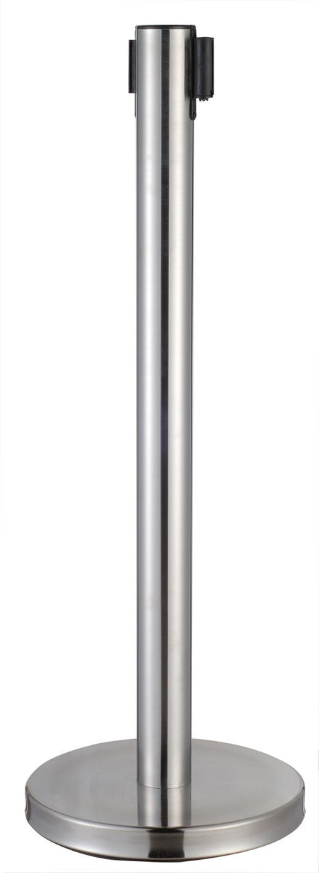 Combisteel Retractable Belt Stanchion Barrier 2 Metre Stainless Steel Set of 2 - 7522.0005 Retractable Strap Barriers & Stanchions Combisteel   