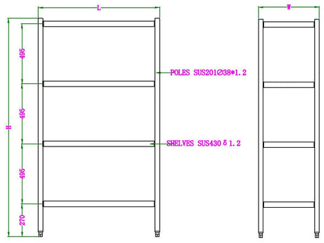 Combisteel Solid Shelving System 1000mm Wide Flat Pack - 7490.0240 Chrome Wire Shelving and Racking Combisteel   