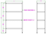 Combisteel Solid Shelving System 1200mm Wide Flat Pack - 7490.0245 Chrome Wire Shelving and Racking Combisteel   