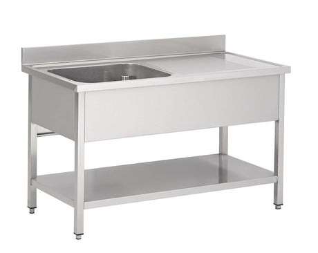 Combisteel Stainless Steel Sink Single Left Hand Bowl 1400mm Wide - 7333.0840 Single Bowl Sinks Combisteel   