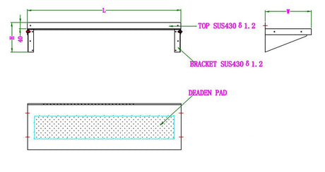 Combisteel Stainless Steel Wall Shelf & Brackets 300mm Deep 1000mm Wide - 7490.0150 Stainless Steel Wall Shelves Combisteel   