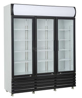 Combisteel Triple Hinged Glass Door Fridge Merchandiser 1065Ltr - 7455.2110 Upright Triple Bottle Coolers Combisteel   