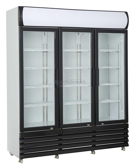 Combisteel Triple Hinged Glass Door Fridge Merchandiser 1065Ltr - 7455.2110 Upright Triple Bottle Coolers Combisteel   