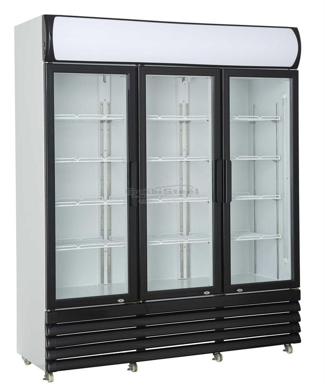 Combisteel Triple Hinged Glass Door Fridge Merchandiser 1065Ltr - 7455.2110 Upright Triple Bottle Coolers Combisteel   