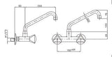 Combisteel Wall-Mounted Mixer Faucet Tap - 7212.0025 Mixer Taps Combisteel   