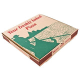 Compostable Printed Pizza Boxes 14" (Pack of 50) - GG999 Takeaway Food Containers Non Branded   