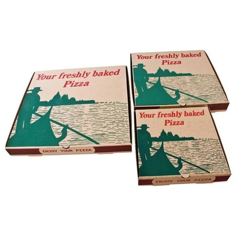 Compostable Printed Pizza Boxes 14" (Pack of 50) - GG999 Takeaway Food Containers Non Branded   