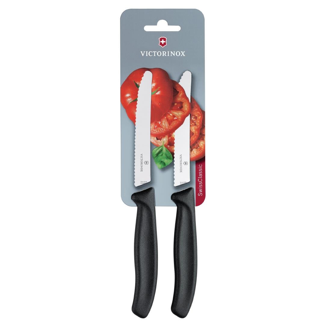 Victorinox Serrated Tomato/Utility Knife 11cm Black (Pack of 2) - CU553  Victorinox