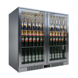 CUBO Bar Fridge 207L - 2 Hinged Glass Doors Stainless Steel - Lockable - 195 bottles - Energy Efficient - CS-210H-S-EE