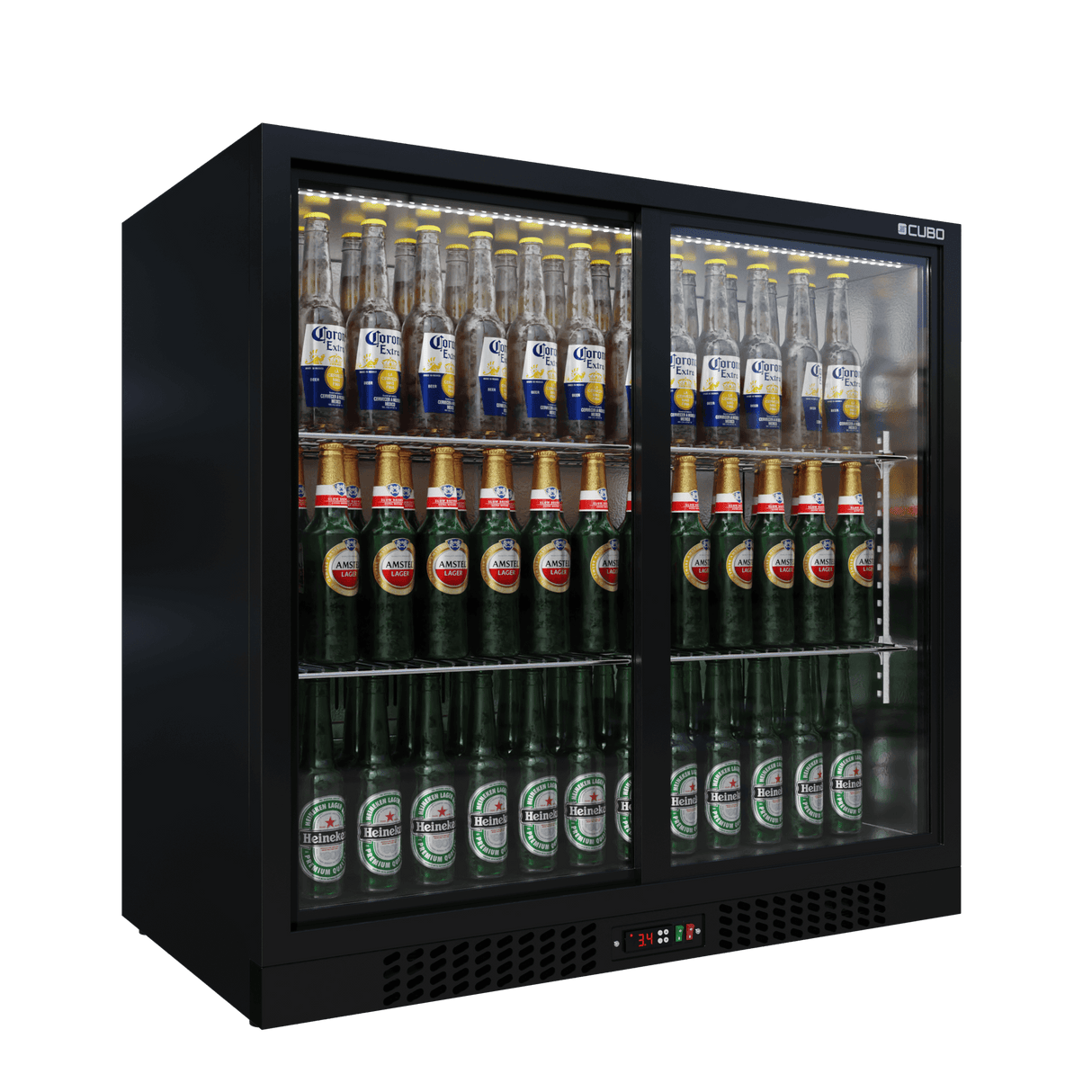 Cubo Barkühlschrank 207L - 2 Glasschiebetüren - Abschließbar - CS-210S-EE
