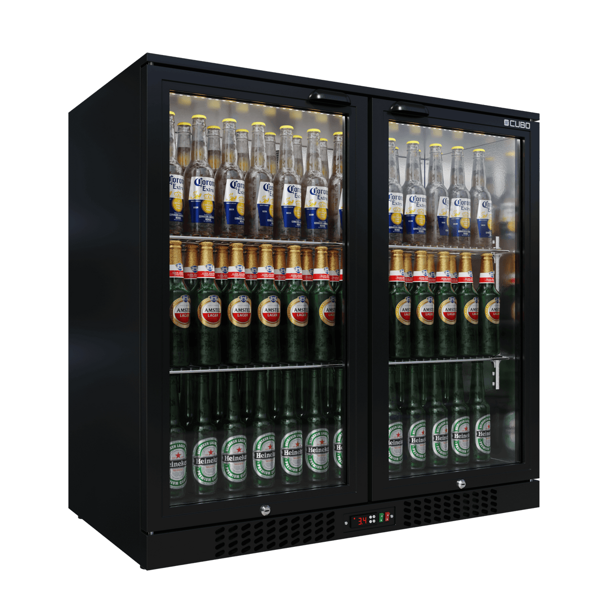 Cubo Barkoelkast 207L - 2 Scharnierende glazen deuren - Afsluitbaar met slot - CS-210H-EE
