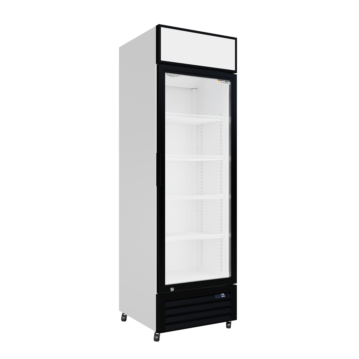 Cubo Display Fridge 335L - 1 Glass Door with Merchandising Canopy - Lockable - Energy Efficient - CS-370W-EE