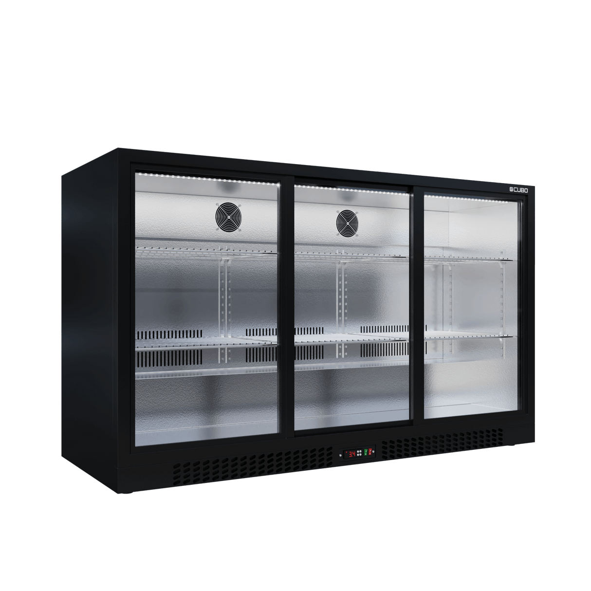 Cubo Barkoelkast 293L - 3 Schuifdeuren van glas met laag profiel - Afsluitbaar - CS-320SC-EE