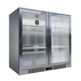 CUBO Bar Fridge 207L - 2 Hinged Glass Doors Stainless Steel - Lockable - 195 bottles - Energy Efficient - CS-210H-S-EE