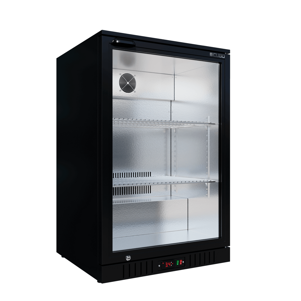 Cubo Barkoelkast 133L - 1 Glazen deur - Afsluitbaar met slot - 72 flessen - Energiezuinig - CS-130H-EE
