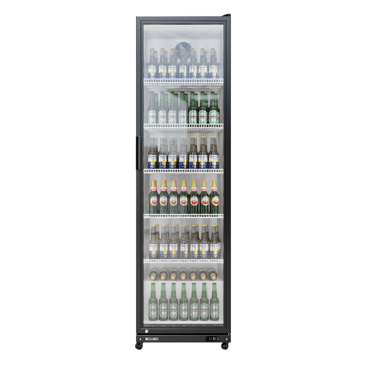 Cubo Drankenkoelkast 373L - Glazen deur met LED-verlichting - Afsluitbaar met slot - Energiezuinig - CS-390W
