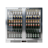 CUBO Bar Fridge 207L - 2 Hinged Glass Doors Stainless Steel - Lockable - 195 bottles - Energy Efficient - CS-210H-S-EE