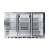 CUBO Bar Fridge 324L - 3 Hinged Glass Doors Stainless Steel - Lockable - 315 Bottles - Energy Efficient - CS-320H-S-EE