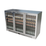 CUBO Bar Fridge 324L - 3 Hinged Glass Doors Stainless Steel - Lockable - 315 Bottles - Energy Efficient - CS-320H-S-EE